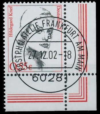 BRD DS FRAUEN Nr 2296 zentrisch gestempelt ECKE-URE X3CCEAE