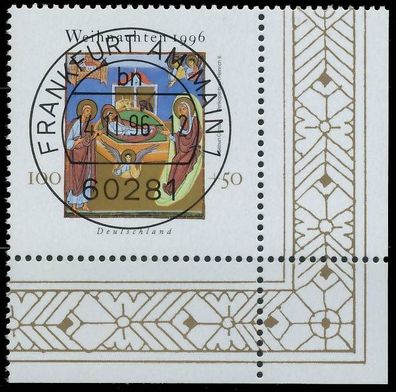 BRD BUND 1996 Nr 1892 zentrisch gestempelt ECKE-URE X565F0E