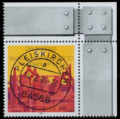 BRD BUND 1996 Nr 1875 zentrisch gestempelt ECKE-ORE X566006