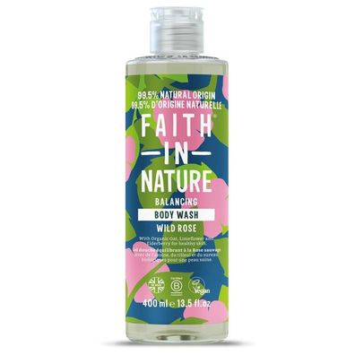 Faith In Nature, Wild Rose, reinigend und pflegend, Duschgel, Körper, 400 ml