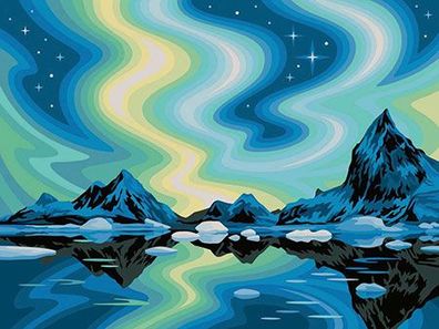 Nordlichter auf Leinwand