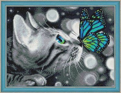 Bengalkatze und Schmetterling