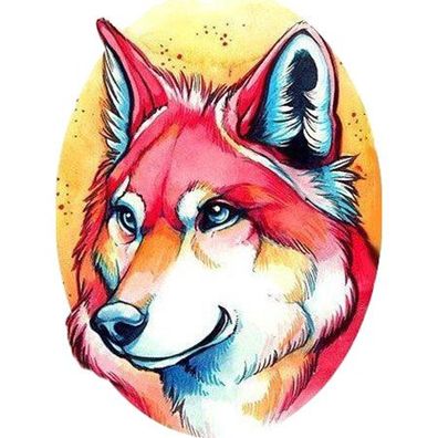 Farbenfroher Husky