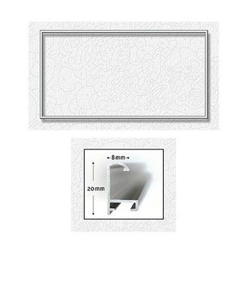 Silberfarbener Aluminium Bilderrahmen 40 x 80 cm