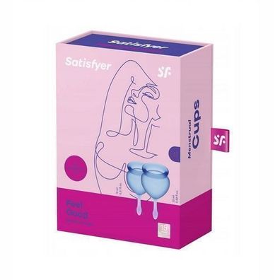 Menstruationstassen-Set fuer Damen - Dunkelblau, 2 Groessen: 15 ml & 20 ml