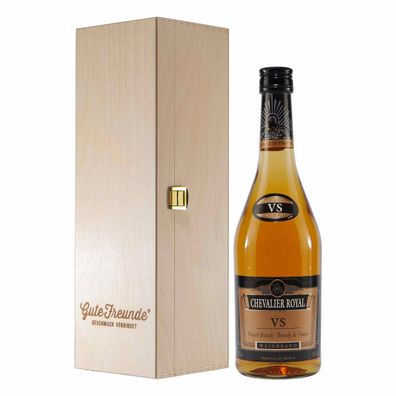 Chevalier Royal Weinbrand V.S. mit Geschenk-Holzkiste