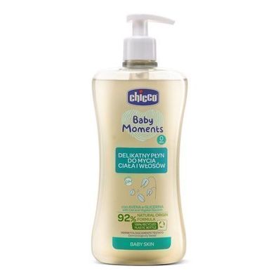 Chicco Baby Moments Sanftes Körper- und Haarwaschmittel 500ml für Neugeborene