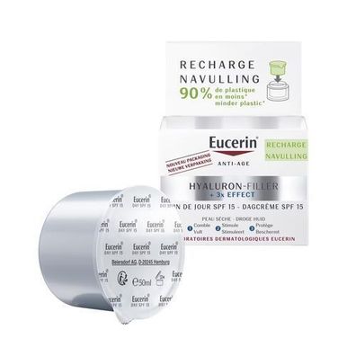 Eucerin Hyaluron-Filler + 3x Effekt Tagescreme SPF15, Anti-Aging fuer trockene Ha