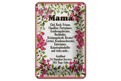 Blechschild Mama Cheffin Köchin Friseur Krankenschwester, 3 vers. Größen Spruch