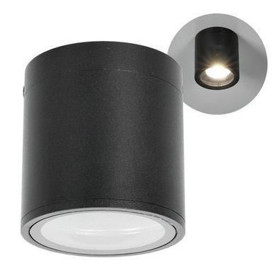 Outdoor-Gartenleuchte QUERK 2 schwarz rund GU10 Decke wasserdicht Deckenlampe