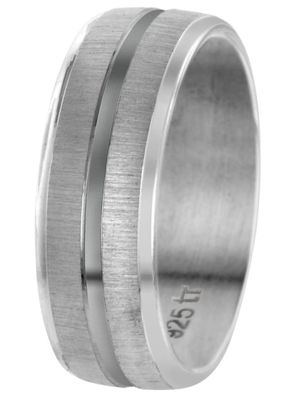 trendor Schmuck Partnerring für Damen und Herren Silber 925 Breite 7 mm 65410
