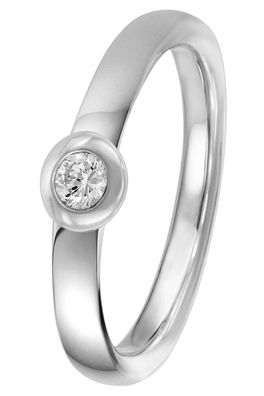 trendor Schmuck Damen Diamant-Ring 925 Silber Brillant 0,10 ct 88391