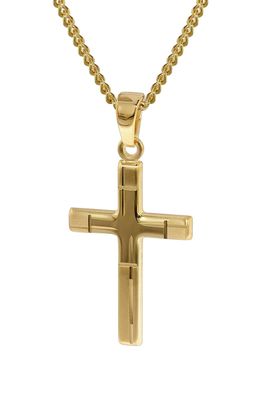 trendor Schmuck Kreuz-Anhänger Gold 333 mit goldplattierter Halskette 35751