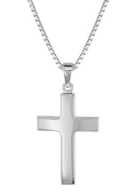 trendor Schmuck Herren-Halskette mit Kreuz 27 mm Sterlingsilber 925 08474