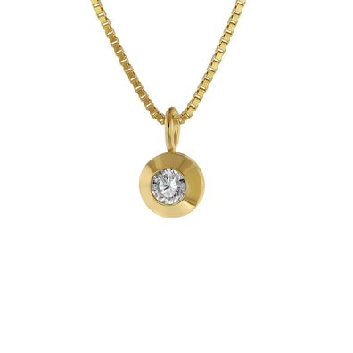 trendor Schmuck Gold Anhänger 333 mit Zirkonia an goldplattierter Kette 75042
