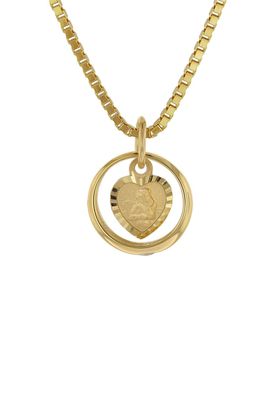 trendor Schmuck Taufring mit Amorherz Gold 585 an goldplattierter Silberkette 75120