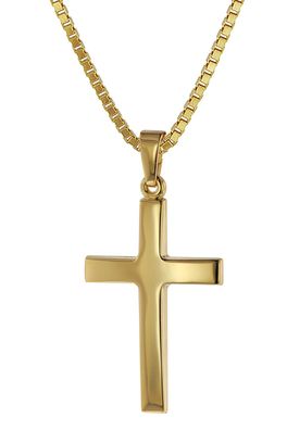 trendor Schmuck Kreuz-Anhänger Gold 333 (8 Karat) + Goldplattierte Kette 75263