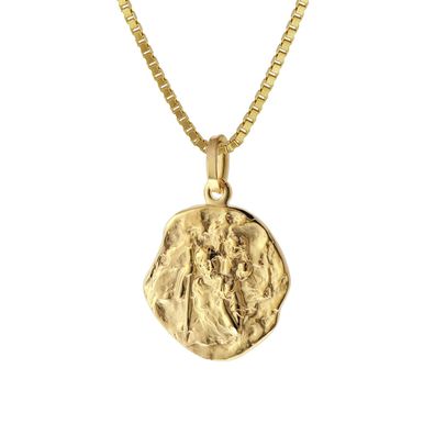 trendor Schmuck Christophorus Anhänger Gold 333/8 Kt. mit Goldplattierter Kette 7531