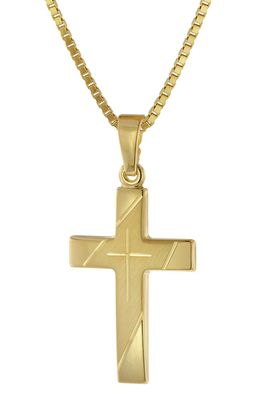 trendor Schmuck Kreuz Anhänger Gold 333 mit goldplattierter Silberkette 75676