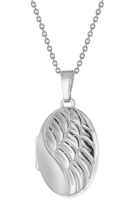 trendor Schmuck Damen-Kette mit Flügel-Medaillon Silber 925 75772