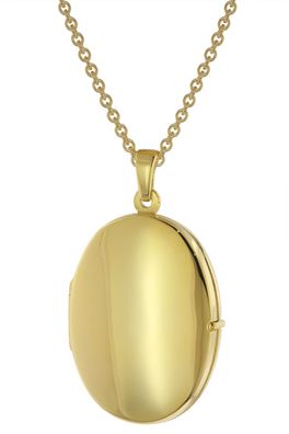 trendor Schmuck Damen-Halskette mit Medaillon Gold auf Silber 925 75826