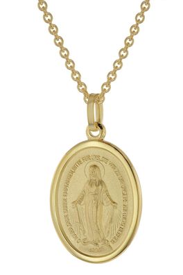trendor Schmuck Milagrosa Anhänger 333 Gold 18 mm + vergoldete Silberkette 39038