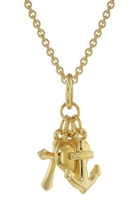 trendor Schmuck Glaube-Liebe-Hoffnung Anhänger mit Halskette Gold auf Silber 39068