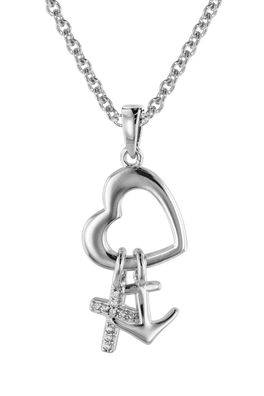 trendor Schmuck Glaube Liebe Hoffnung Anhänger mit Halskette Silber 925 39434