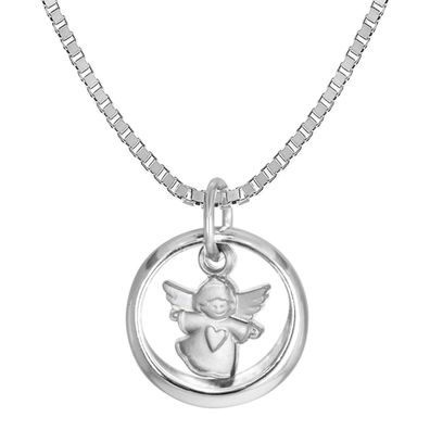 trendor Schmuck Taufkette 925 Silber Taufring mit Engel 39446