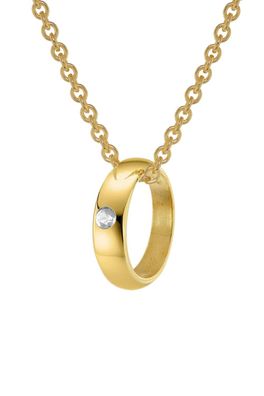 trendor Schmuck Anhänger Taufring Gold 333 mit goldplattierter Silberkette 39475