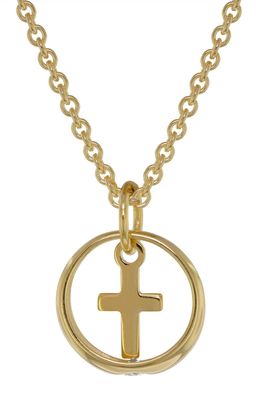 trendor Schmuck Taufring Anhänger mit Kreuz Gold 333 + vergoldete Silberkette 39485