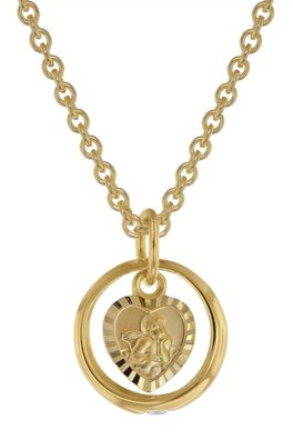 trendor Schmuck Taufring mit Engelherz Gold 333 an goldplattierter Silberkette 39455