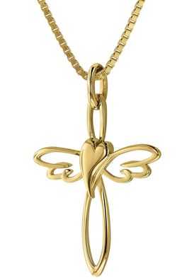 trendor Schmuck Kreuz-Anhänger 333 Gold mit goldplattierter Silberkette 39573