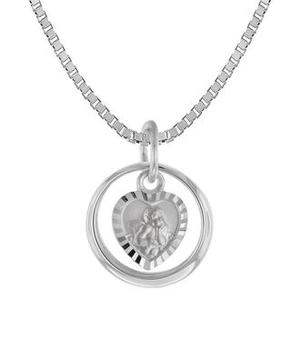 trendor Schmuck Taufkette 925 Silber Taufring mit Engelherz 39577