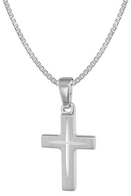 trendor Schmuck Kinder-Halskette mit Kreuz-Anhänger 925 Silber 39580