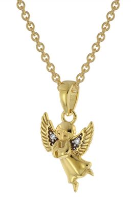trendor Schmuck Engel Anhänger Gold 333 / 8K + vergoldete Silber-Halskette 51144