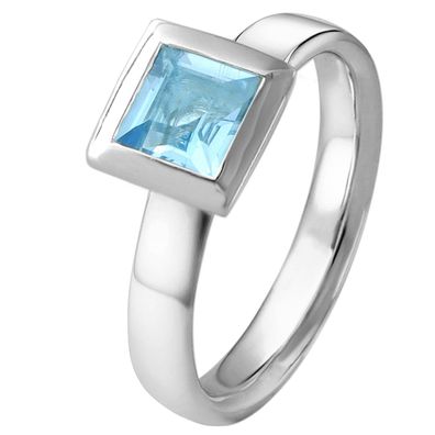 Acalee Schmuck Damenring Weißgold 333 / 8K Topas Blau 90-1010-01