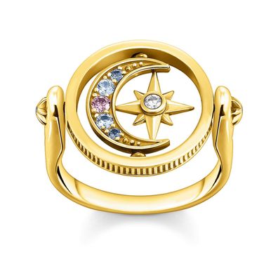 Thomas Sabo Schmuck Damenring Royalty Stern & Mond Goldfarben TR2377-959-7