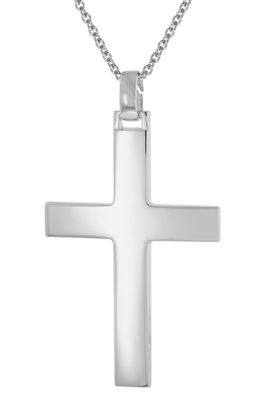 trendor Schmuck Halskette mit großem Kreuz 925 Silber 41 mm Männerschmuck 51936