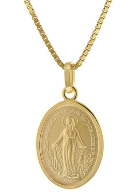 trendor Schmuck Milagrosa Anhänger Gold 585 Madonna + Vergoldete Silberkette 51945
