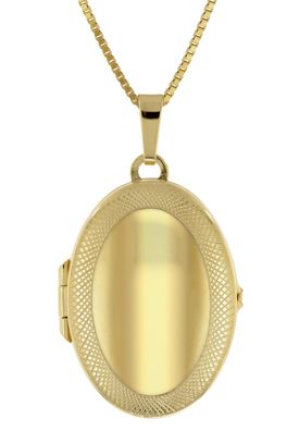 trendor Schmuck Medaillon mit Halskette Gold auf Silber 925 41174