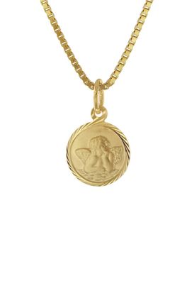 trendor Schmuck Kinder-Anhänger Gold 333 Schutzengel mit vergoldeter Silberkette 412