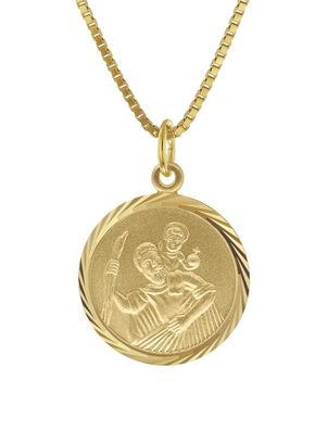 trendor Schmuck Christophorus Anhänger 333 Gold mit vergoldeter Silberkette 41406