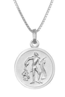 trendor Schmuck Halskette mit St. Florian Anhänger Ø 16 mm 925 Silber 41450