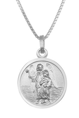 trendor Schmuck Halskette mit Erzengel Raphael Anhänger Ø 16 mm 925 Silber 41465