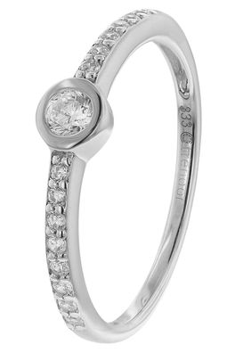 trendor Schmuck Ring für Damen Weißgold 333 mit Zirkonia 41326