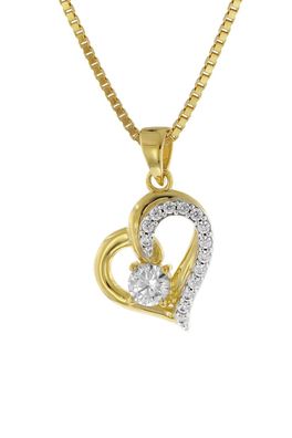 trendor Schmuck Ketten-Anhänger Herz Gold 333/8K an goldplattierter Silberkette 4148