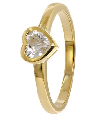 trendor Schmuck Damenring Gold 333/8K mit Zirkonia Herz 41558
