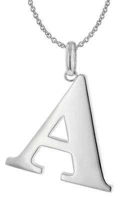 trendor Schmuck Damen-Halskette mit Großem Buchstaben A 925 Silber 41780-A