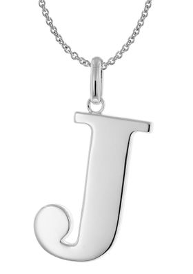 trendor Schmuck Damen-Kette mit Großem Buchstaben J 925 Silber 41780-J